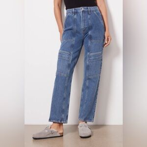Agolde Cooper Cargo Jeans Organic Cotton High Rise Relaxed Straight Leg Size 30